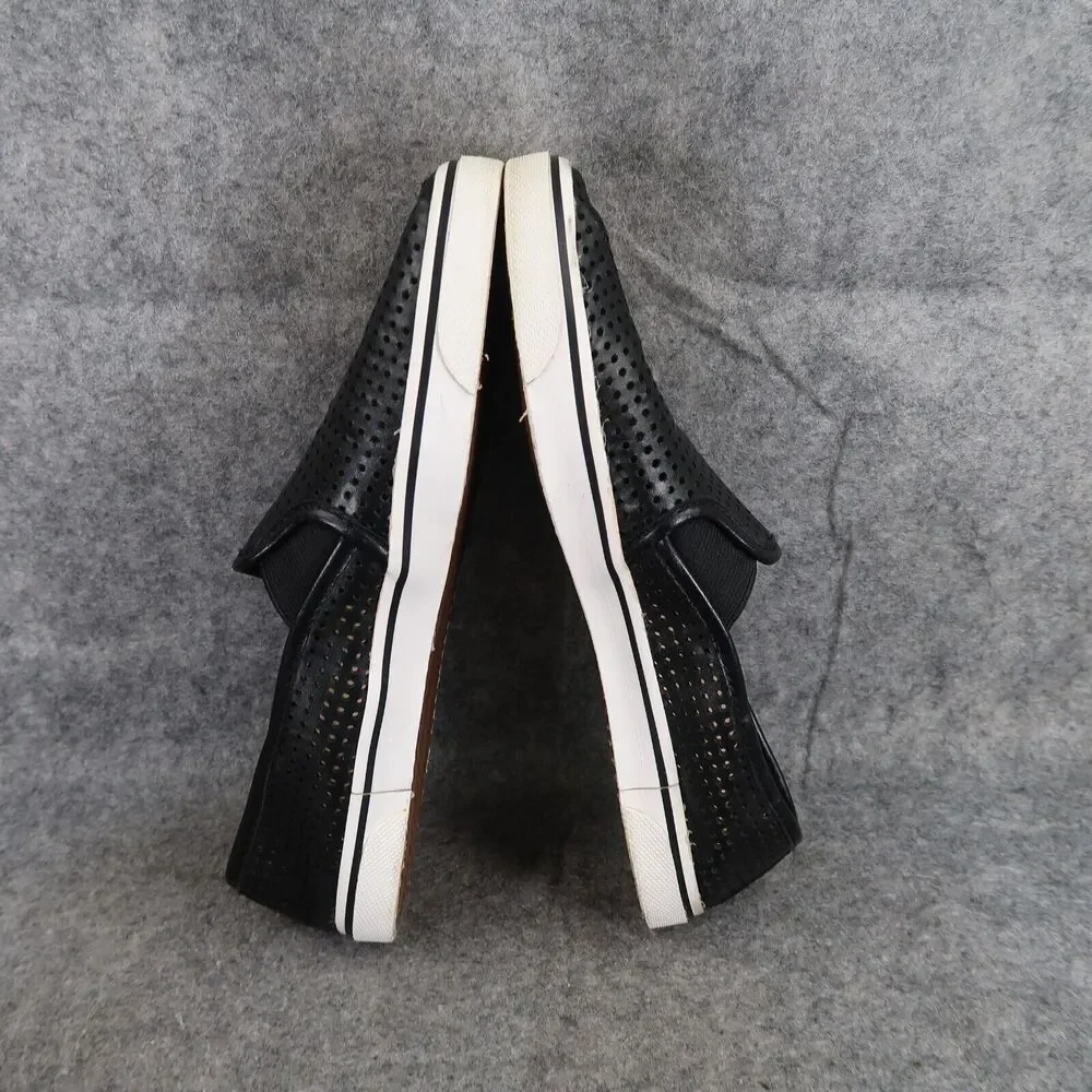 Dolce Vita Shoes Womens 5 Sneakers Slip On Fashion Casual Perforated Black Flats